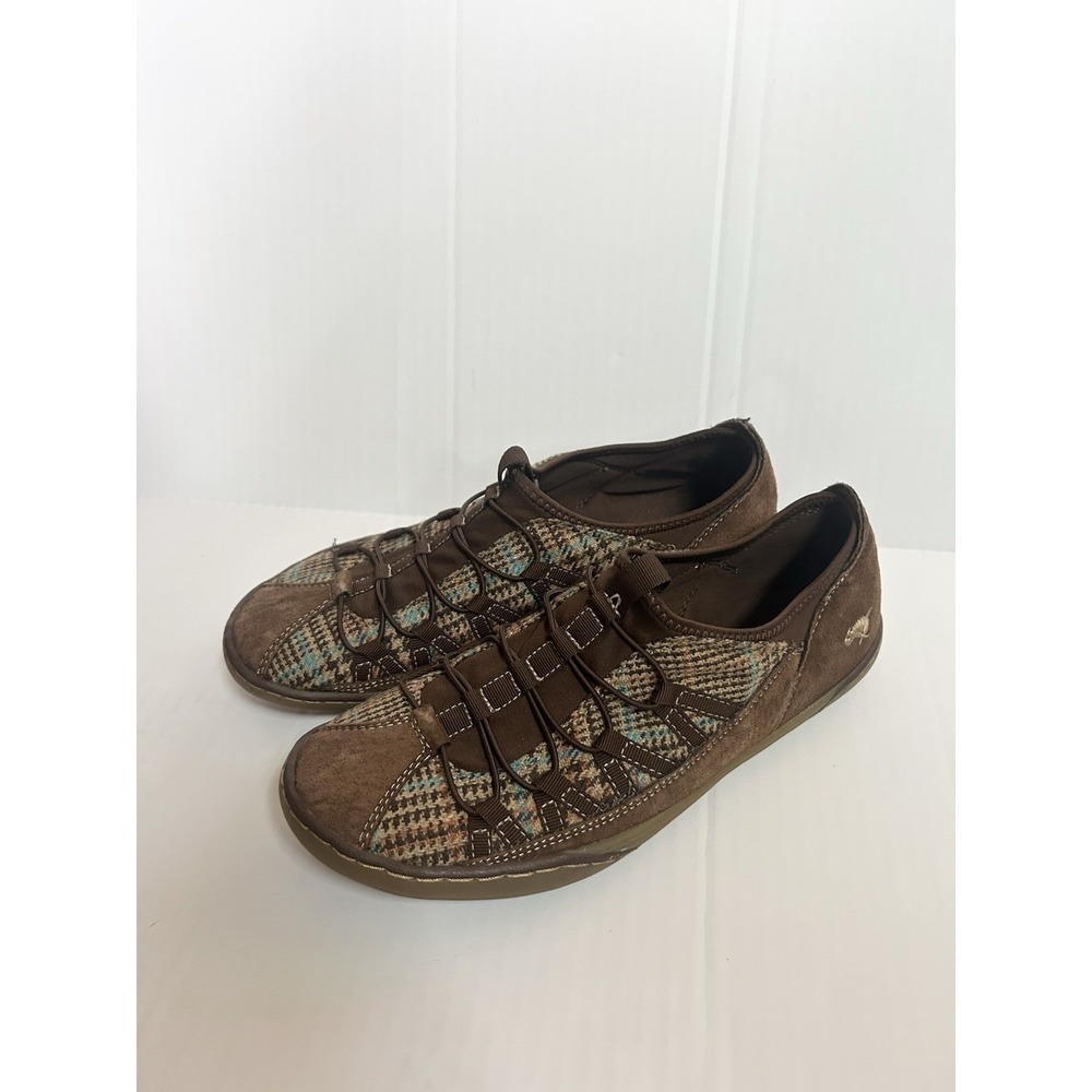2000s Rocket Dog Brown Plaid Bungee Sneakers Gorpcore Twee Indie